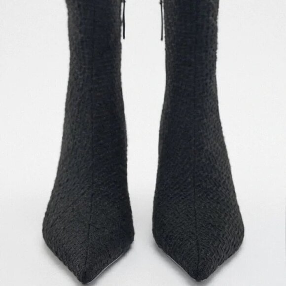 ZARA FABRIC HEELED ANKLE BOOTS - Picture 4 of 5